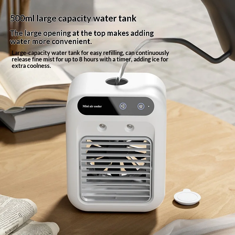 Raffrescatore Portatile per Dormitorio con Umidificazione, Ventilatore Elettrico, Raffrescatore d'Aria Mobile da Tavolo per Piccoli Condizionatori Domestici - Image 3