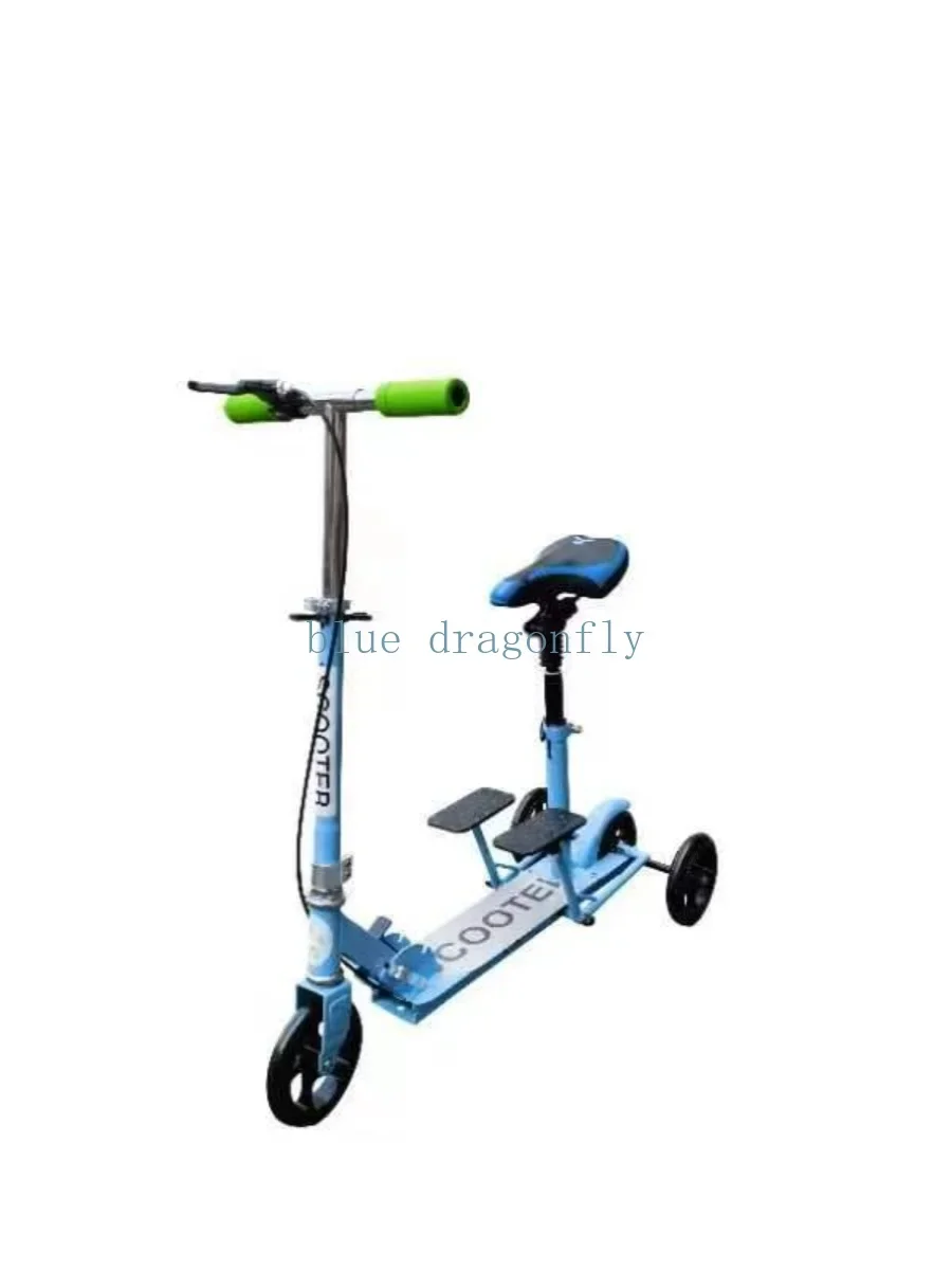 Three-wheeled scooter Children's scooter 4-12 years old 2 -wheel baby Little boy and girl pedal with seat Lightweight, compact