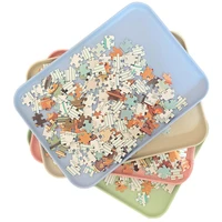 Puzzle Storage Tray Jigsaw Split Box Plastic Sorting Tray Four Colors 500 1000 Pieces Large Storage Tray Jigsaw Aids 1