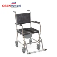 OSEN-RC2 Wheeled elderly nursing toilet commode chair 2