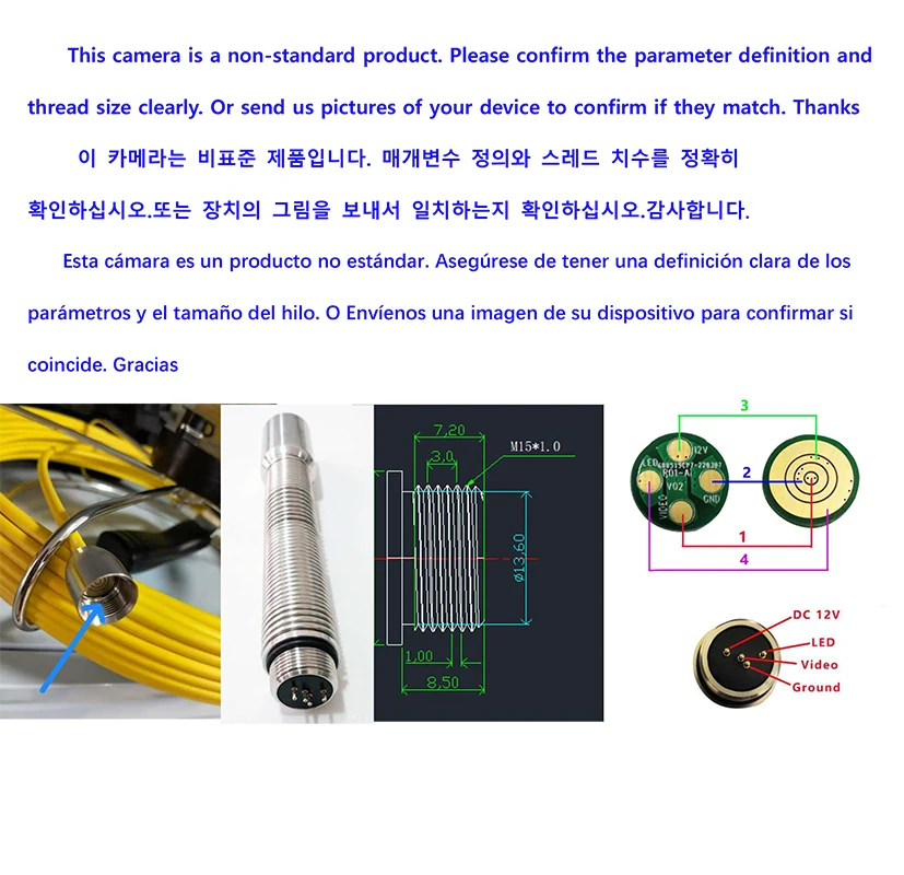 512hz Transmitter Self Leveling 23mm Camera Head , Auto Self Balancing For Sewer Pipe Inspection Endoscope Camera Parts,TIMUKJ 3