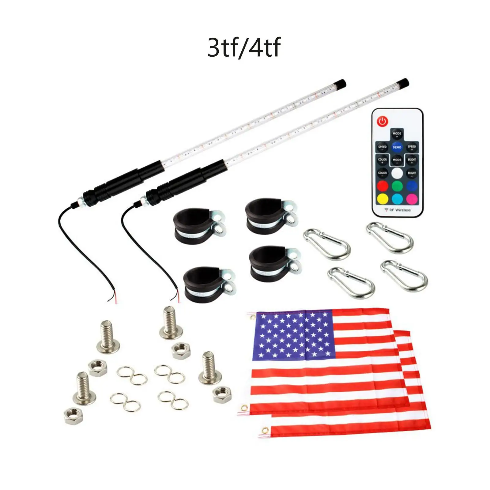 2Pcs LED Lights, RGB Watreproof 300 Flash Patterns Spiral Lighting Fit for UTV ATV Motorcycles Buggy Boat Rail 2Pcs LED Lights, RGB Watreproof 300 Flash Patterns Spiral Lighting Fit for UTV ATV Motorcycles Buggy Boat Rail