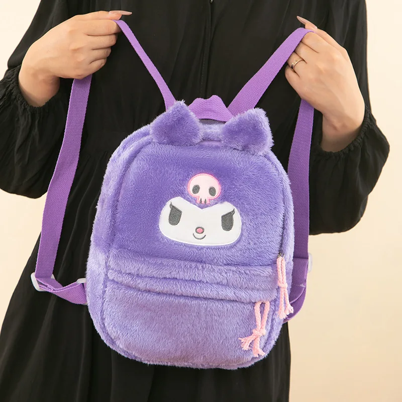 

Kawaii Kuromis Plush Backpack Women Cartoon Mys Melodys Cinnamorolls Large Capacity Schoolbag Cute Girl Travel Bag Gifts