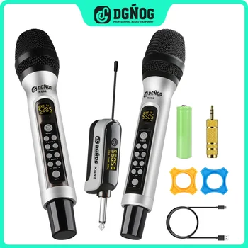DGNOG-K662 UHF 2 채널 에코 무선 마이크, 전문 핸드 헬드 가라오케 마이크 홈 시스템 파티 무대 PA 스피커