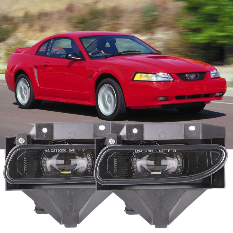 

DOT Approved LED Fog Light Lamp Smoke Lens For 99-04 Ford Mustang 1999 2000 2001 2002 2003 2004