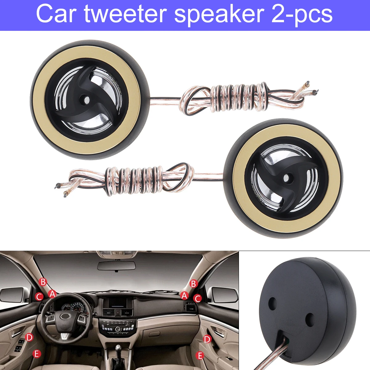 2pcs 800W 25mm High Efficiency Mini Dome Tweeter Speakers for Car Audio System Fits anywhere