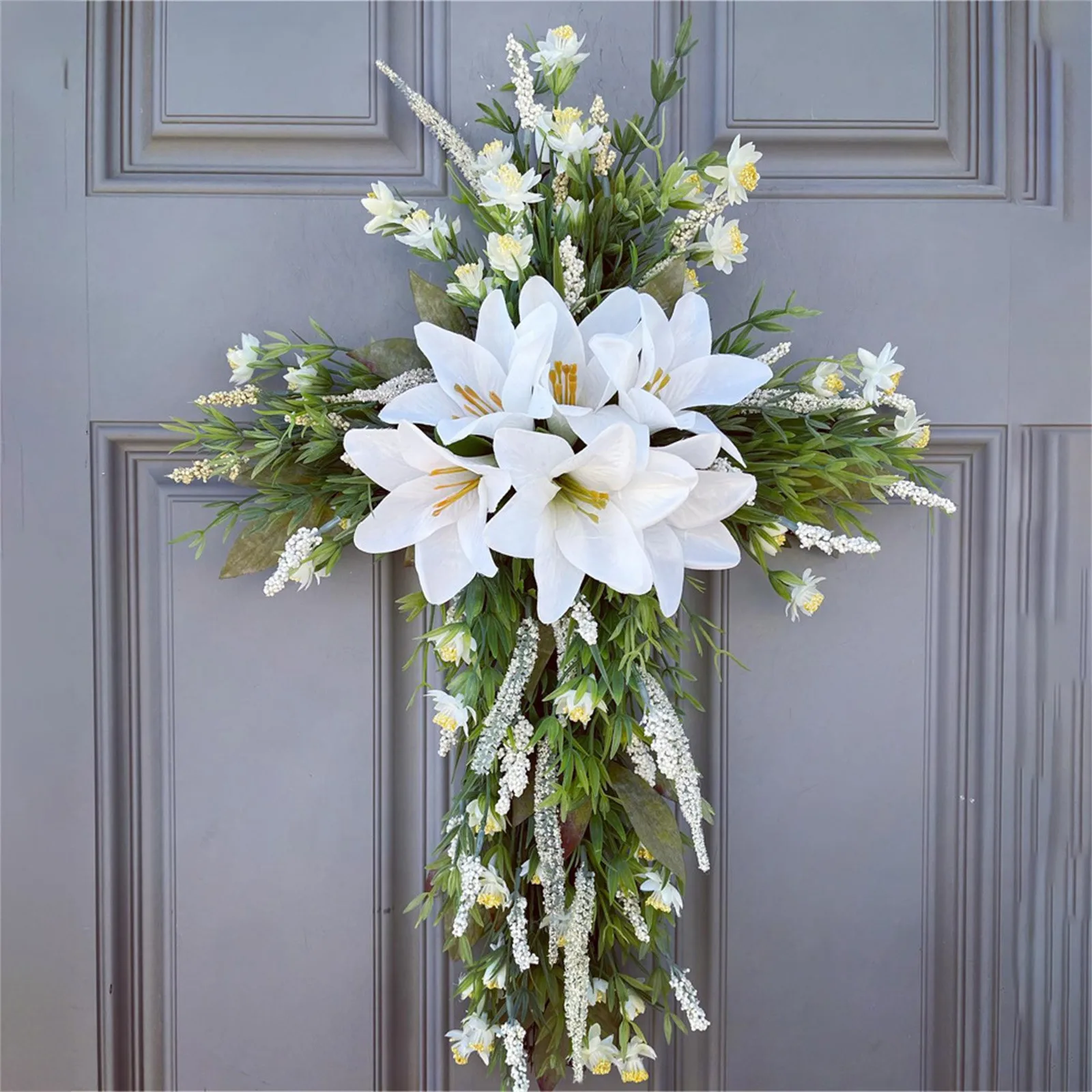 Easter Liliaceous Cross Wreath 1