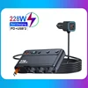 228W Car Charger Adapter 9 in 1 PD 3 Socket Cigarette Lighter Splitter Charge Independent Switches 12V 24V Fast Charger