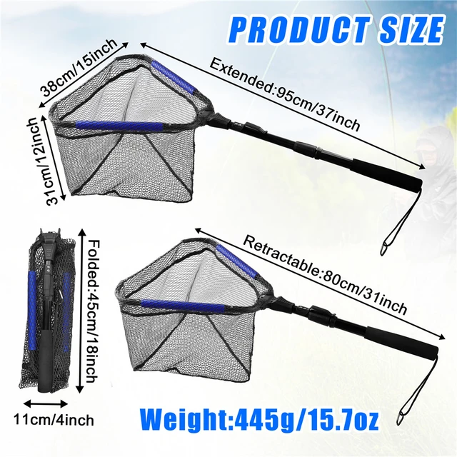 Floating Landing Net Foldable 95cm Long Handle Hand Net Telescopic  Extending Pole Freshwater Saltwater Fly Fishing Kayak Tools - Fishing Net -  AliExpress