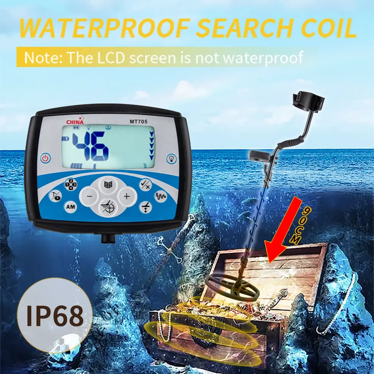 Treasure Hunter MT705 Professional V-Flex Underground Metal Detector Scanner 11" Coil Metal Detecting Waterproof Tool Pinpointer 6
