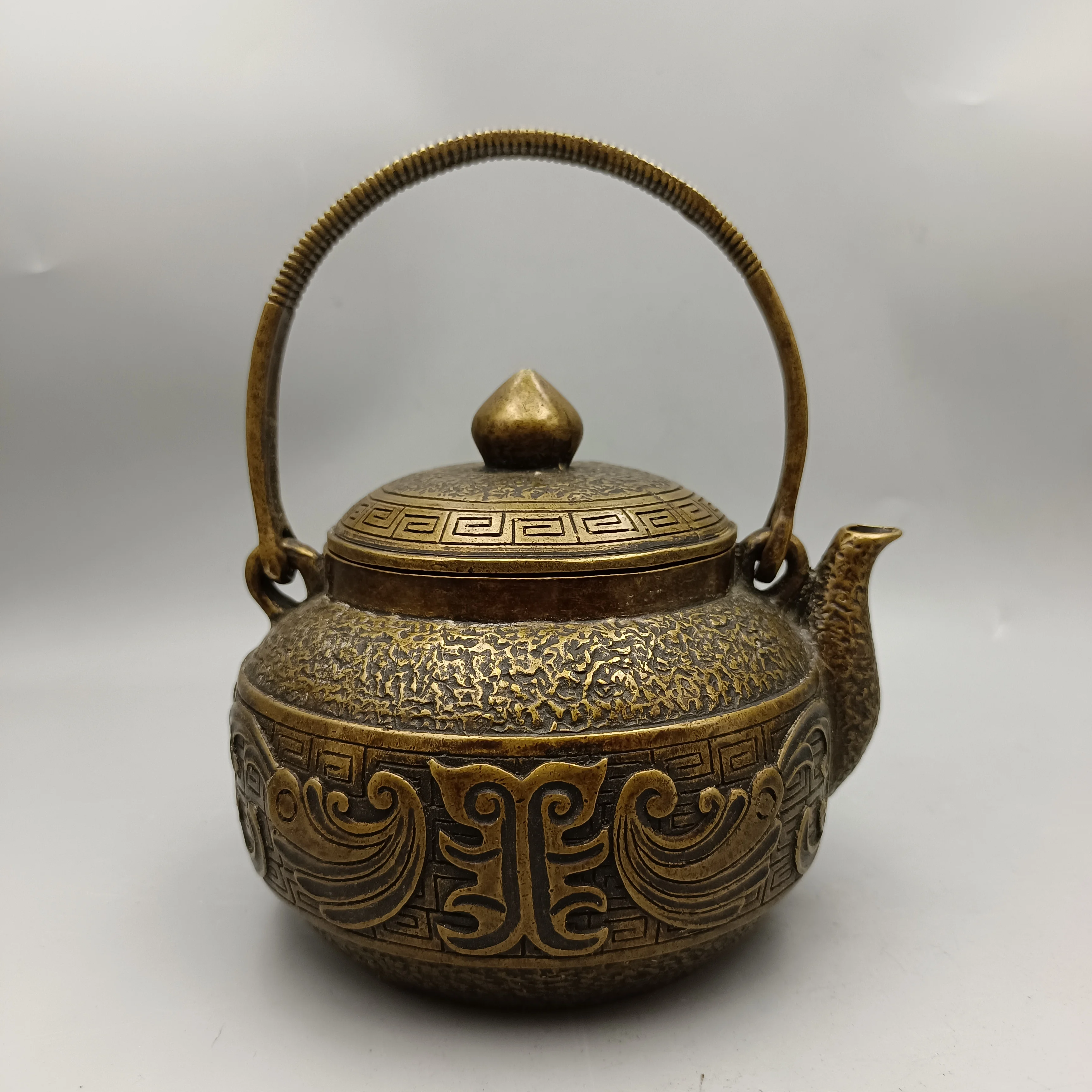 

Fuguihua Copper Wine Pot, Lifting Beam Pot, Antique Bronze Ware Collection, Copper Ornaments, Polishing, Delicate, Thick and Thi