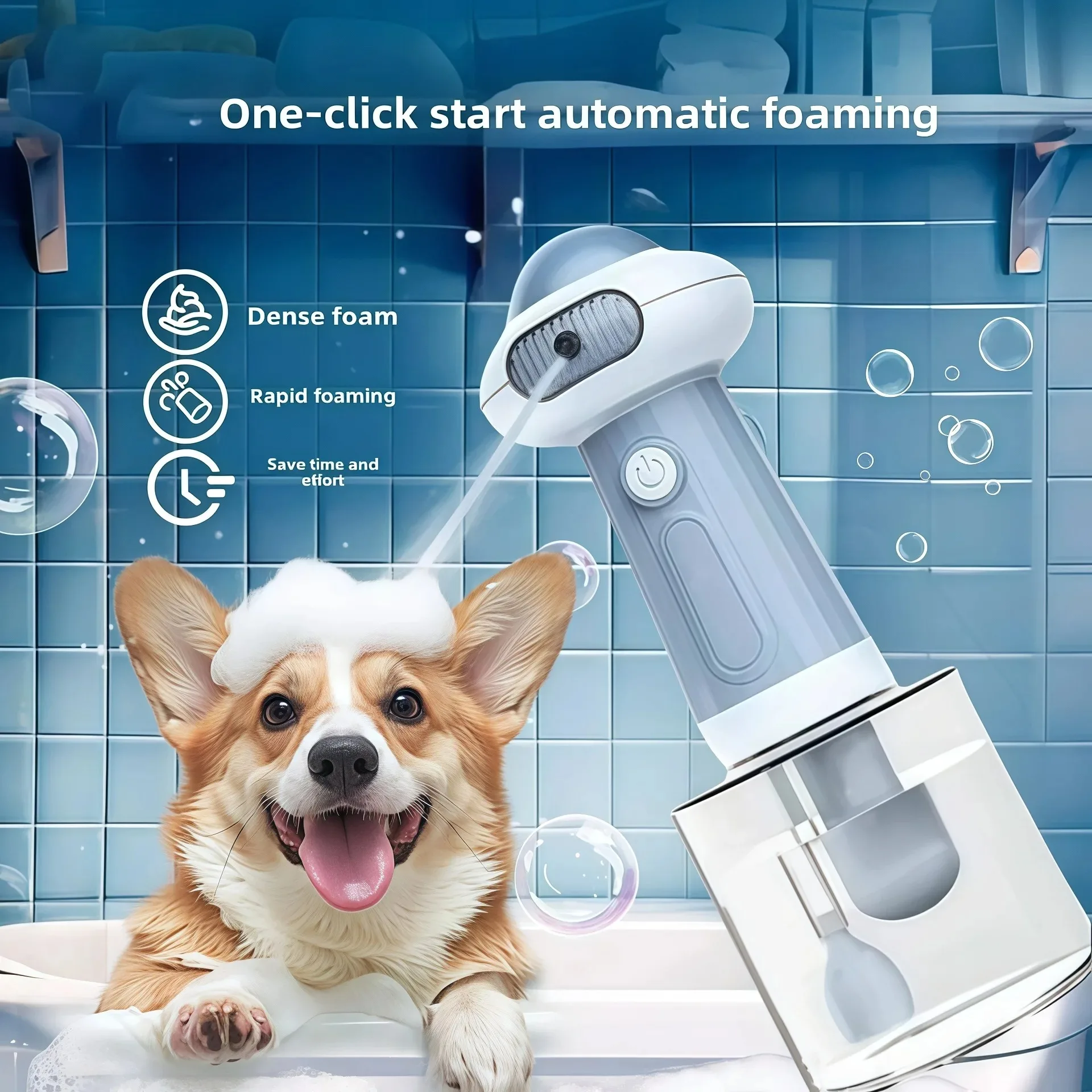 Automatic Dog Soap Spray Wireless USB Foam Deep Cleaning