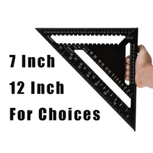 

7 12 inch Angle Ruler Metric Imperial Aluminum Alloy Triangular Measuring Ruler Woodwork Speed Square Triangle Angle Protractor
