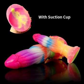 YOCY SM Luminous Dragon Realistic Dildo With Suction Cup Silicone Anal Dildos Soft Flexible Adult Sex Toy For Female G-Spots 3