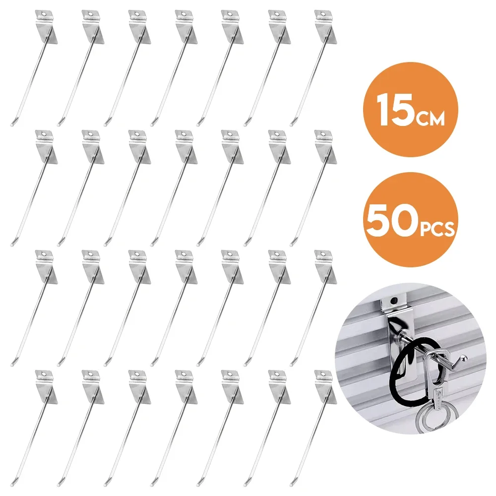 

Slatwall Tool Slat Shelf Hook Accessories Hooks Display Inch PCS Wall Brackets 50 Hanging 6