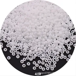 High - Quality Silver - Filled Glass Rice Beads for Jewelry & Clothing - Multiple Sizes Available (41 solid white)