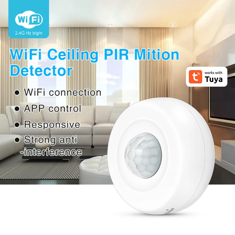 

Security Alarm Sleek Design Human Body Detection 360-degree Detection Wireless Convenience Anti-theft Protection Infrared