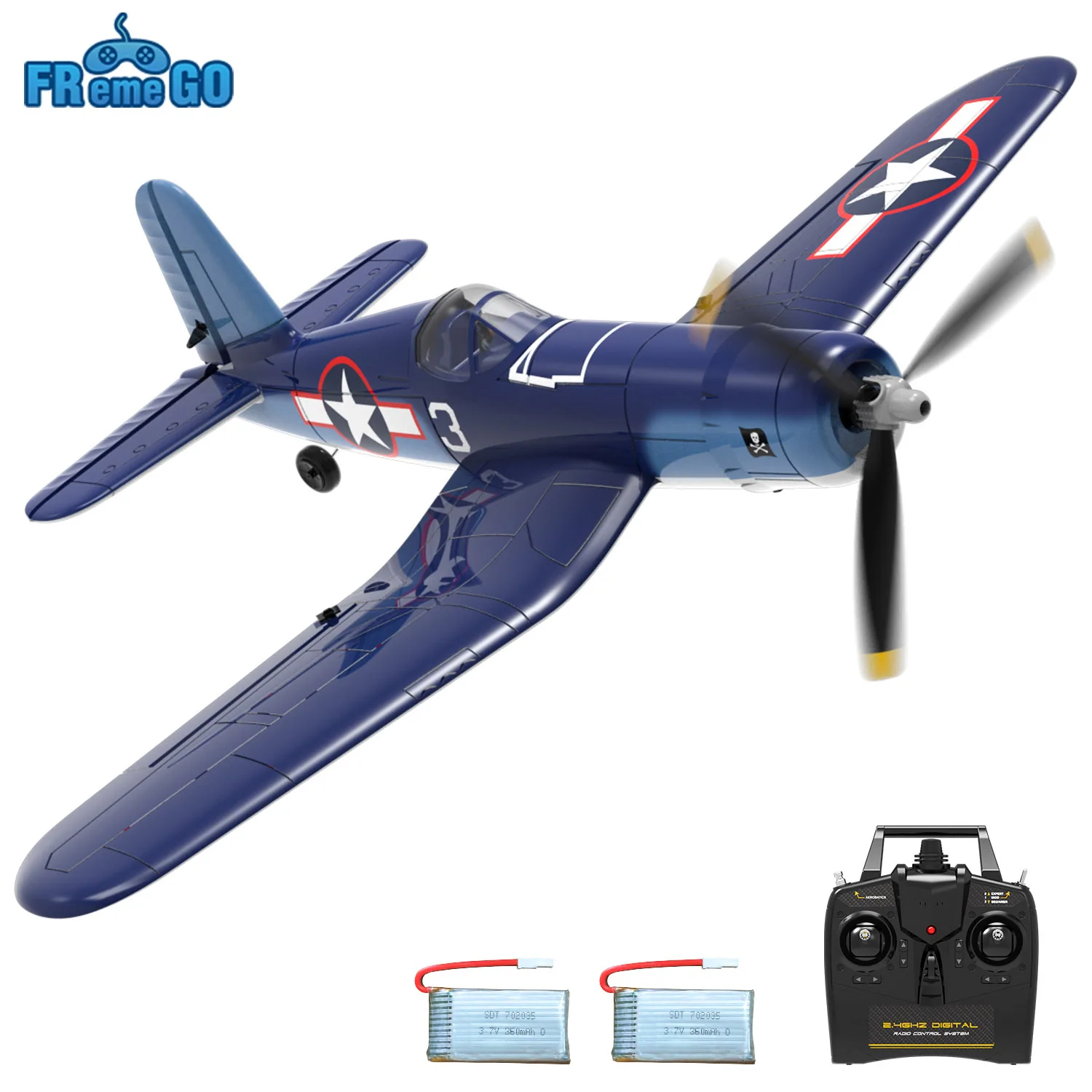

New F4U Corsair RC Plane 2.4Ghz 4CH 400mm Wingspan One-Key Aerobatic RTF Remote Control Aircraft Toys Gifts for Children