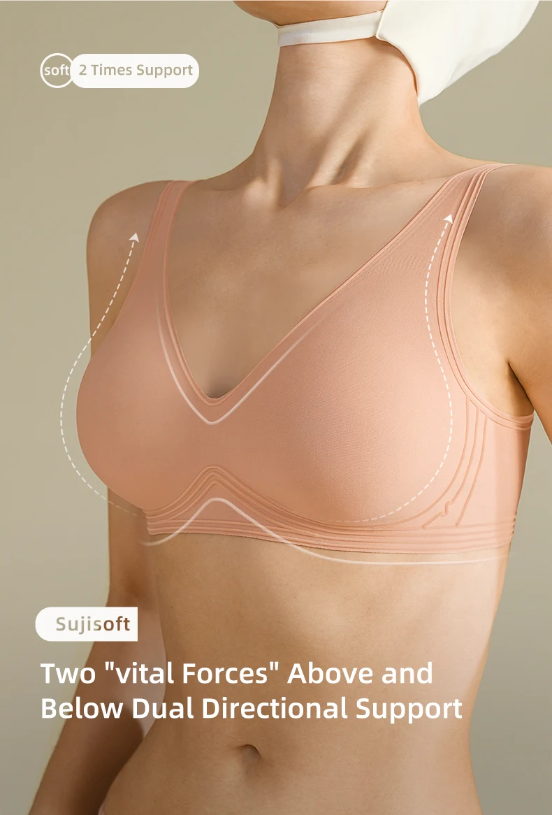 SUJIIN Seamless Push Up Bra for Women Wireless Padded Smooth Invisible Comfortable Bra Woman Breathable Bralettes Woman MX179