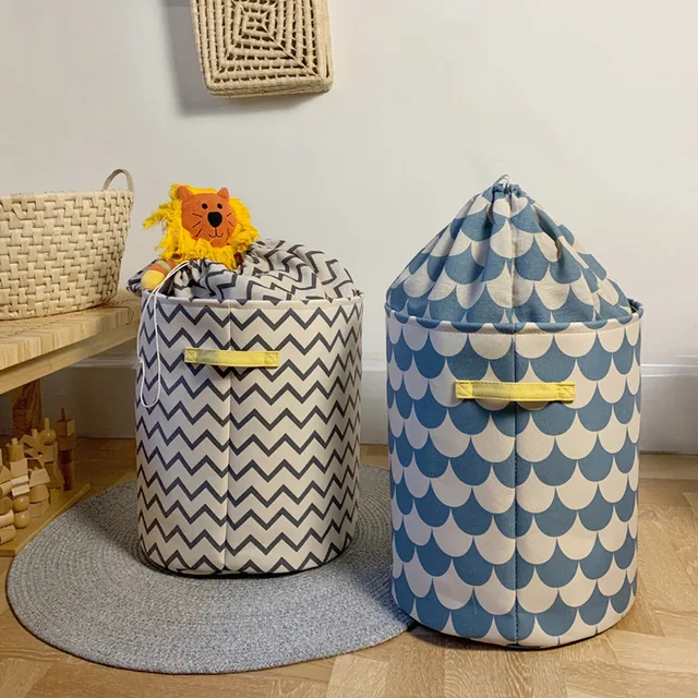 40X45 Cm -Es Ruhák Tároló Táskák Akadályozva A Húzószálú Kosár Vászon Ruhadarab Gyerekek Játékok Tartály - Image 2