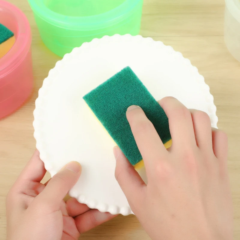 Dish Soap Dispenser with Cleaning Sponge Kitchen Liquid Soap Dispenser Sponge Caddy Pump Detergent Set Hand Press soap liquid box pressing soap liquid box