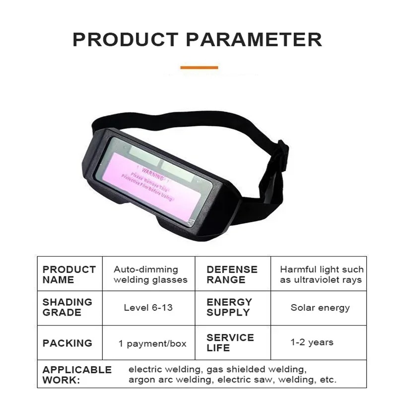 Automatic Dimming Welding Goggles Light Change Auto Darkening Anti-Eyes Shield for Welding Masks EyeGlasses Accessories