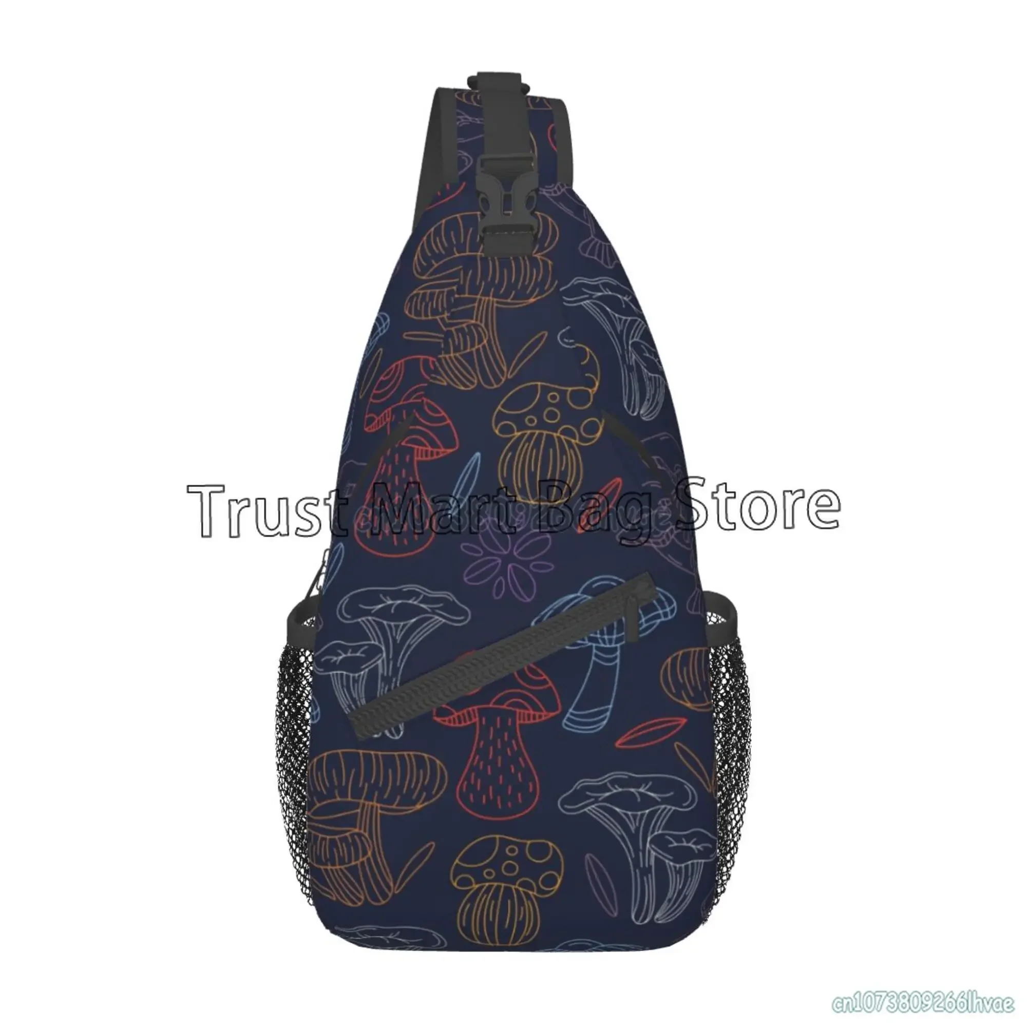 YANGDADA Small Crossbody Sling Backpack | Psychedelic Mushroom Print Casual Sport Bag | Waterproof Daypack