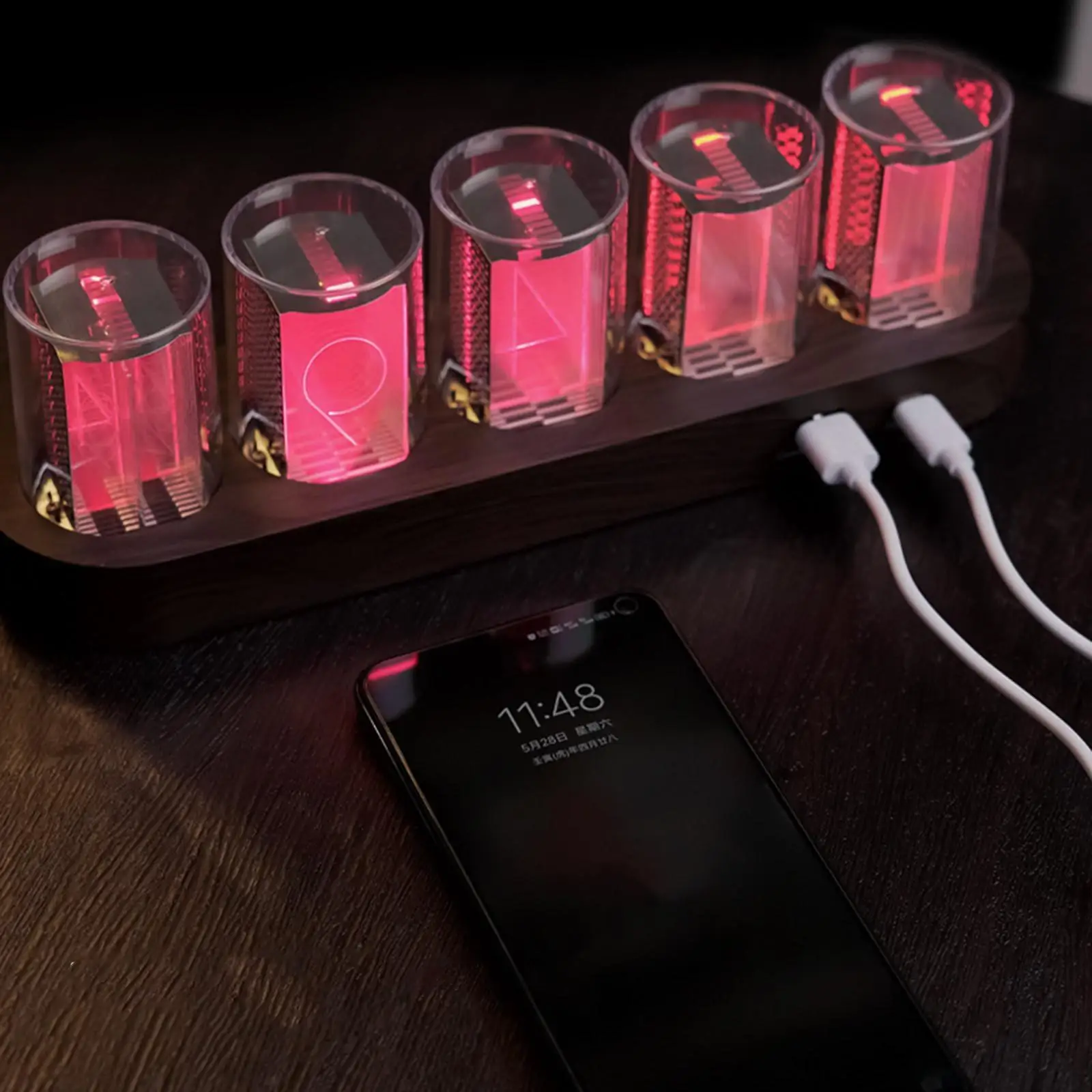 Nixie Tube Clock Retro Design Creative USB Interface Multi Mode Adjustment Glow Tubes Analog Clock for Bedroom Bookshelf Nixie Tube Clock Retro Design Creative USB Interface Multi Mode Adjustment Glow Tubes Analog Clock for Bedroom Bookshelf