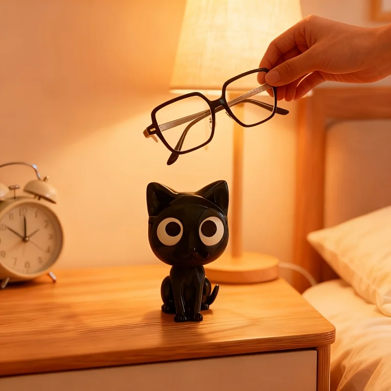 귀여운 고양이 안경 홀더 |   내구성 있는 플라스틱 책상 정리함, 침실, 현관, 욕실 및 캐비닛 수납용, 홈 데코