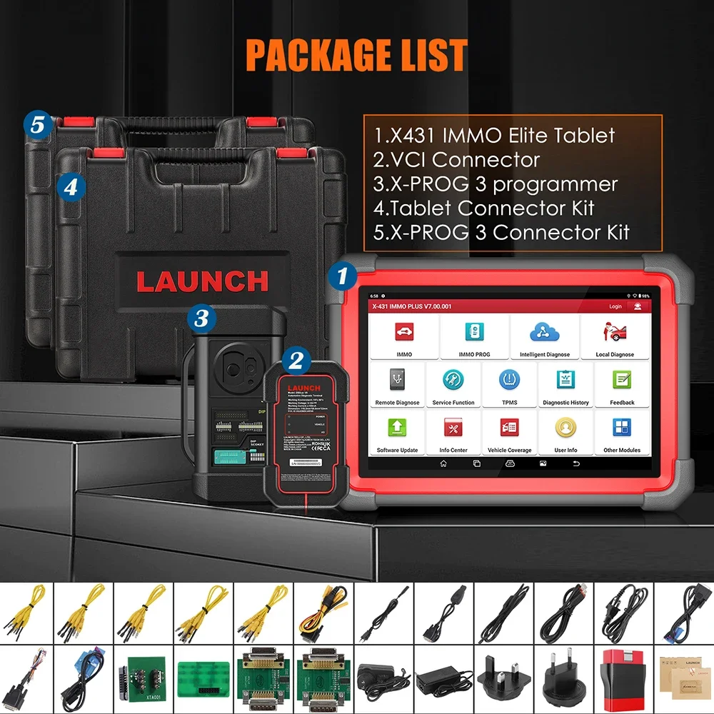 LAUNCH X431 IMMO Elite IMMO Plus X-PROG 3 OBD2-Scanner, Kfz-IMMO-Programmier-Diagnosetools, bidirektional, 39-Reset – Detail 11