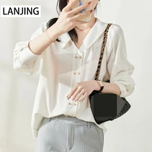 

Shirt top women's long-sleeved early autumn new western style large size loose women's clothing gentle puff sleeve shirt