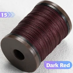 Waxed Polyester Cord for Leather Craft and DIY Jewelry - Round Braided Thread (15- Dark Red)