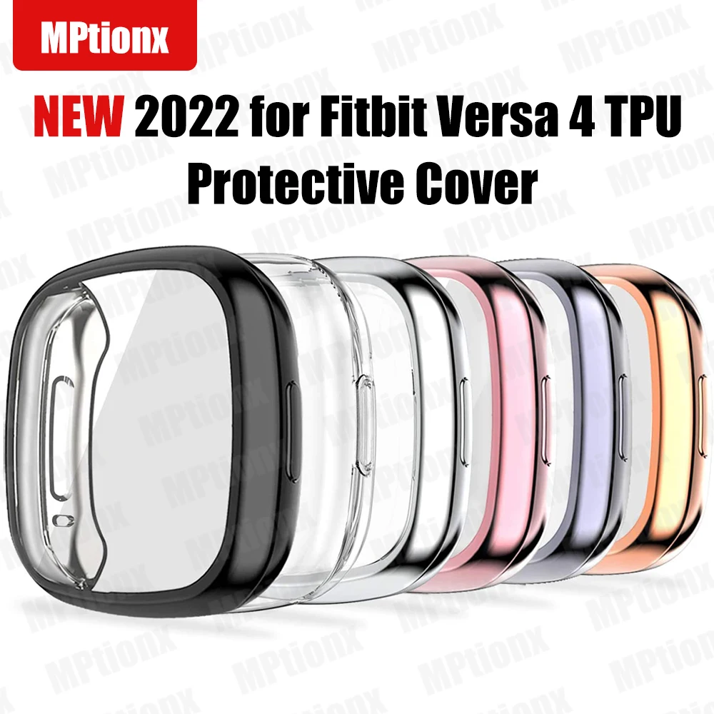 Tobfit Funda Protectora De Pantalla Para Fitbit Sense 2 / Fitbit Versa 4, TPU Chapado En Suave Alrededor De La Cubierta Protectora Sensible Al Tacto Para Fitbit Sense 2 / Fitbit