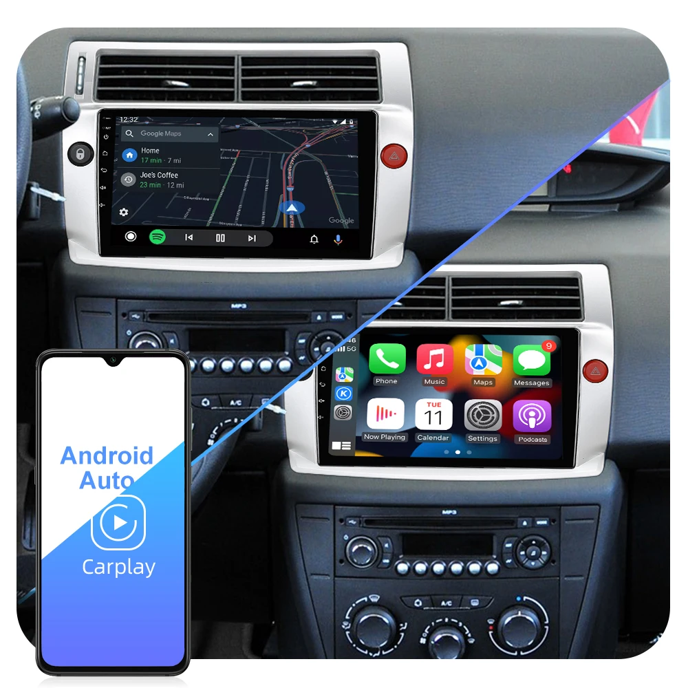 ISUDAR T72 QLED Android 10 Car Radio For Citroen C4 C-Triomphe C