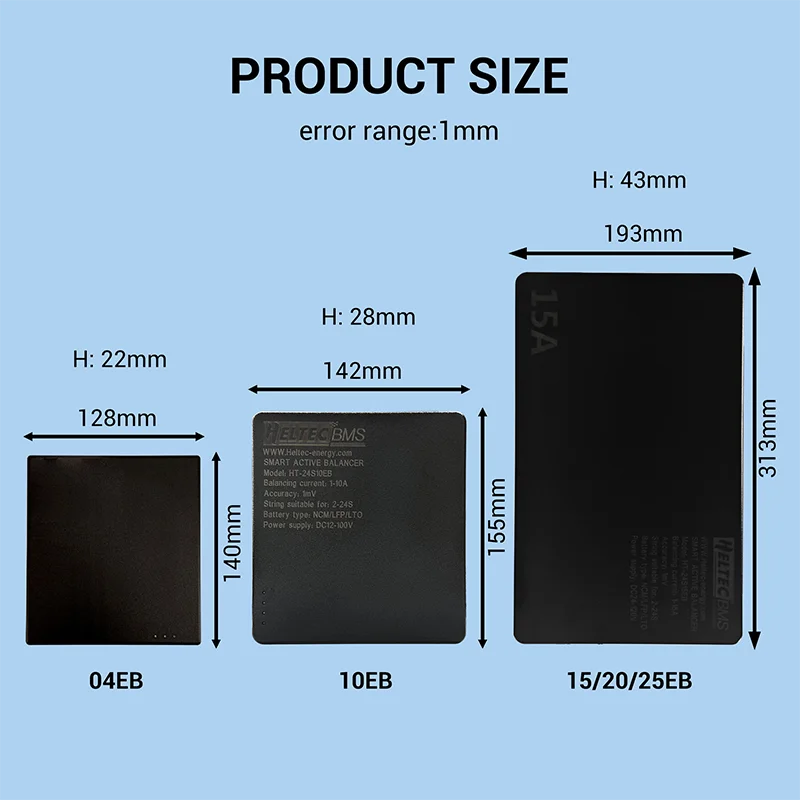 4A/10A/15A/20A Smart Active Balancer 2-24S Lifepo4 / Li-ion/ LTO Battery Equaliz
