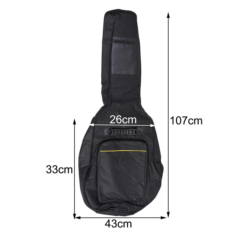 Acoustic Guitar Bag for Guitar 41inch Oxford Fabric Double Straps Padded Black Guitar Case Gig Backpack Accessories