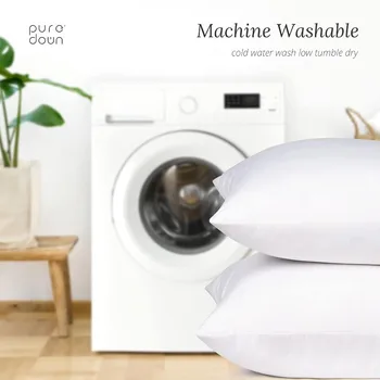 Feather Throw Pillow Inserts 22 X 22 (Pack Of 2, White), Big Throw Pillows For Floor, Couch, Bed, Machine Washable 5