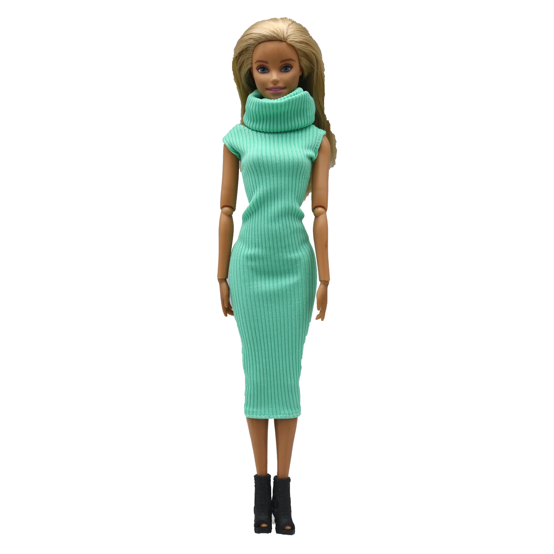 doll clothes 30 cm  Scarf +dress set Daily Wear Accessories Clothes for Curvy Barbies doll 5