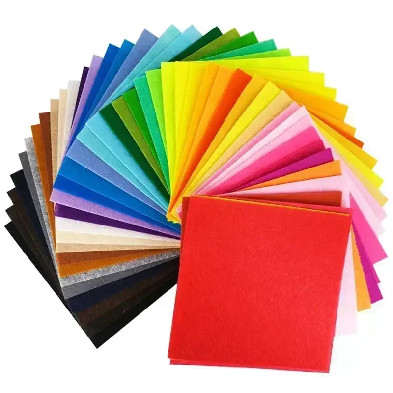 Felt Fabric Sheet Nonwoven Needlework 10cm Patchwork Cloth Bundle for Kids Scrapbooking Doll Sewing Crafts DIY Quilting