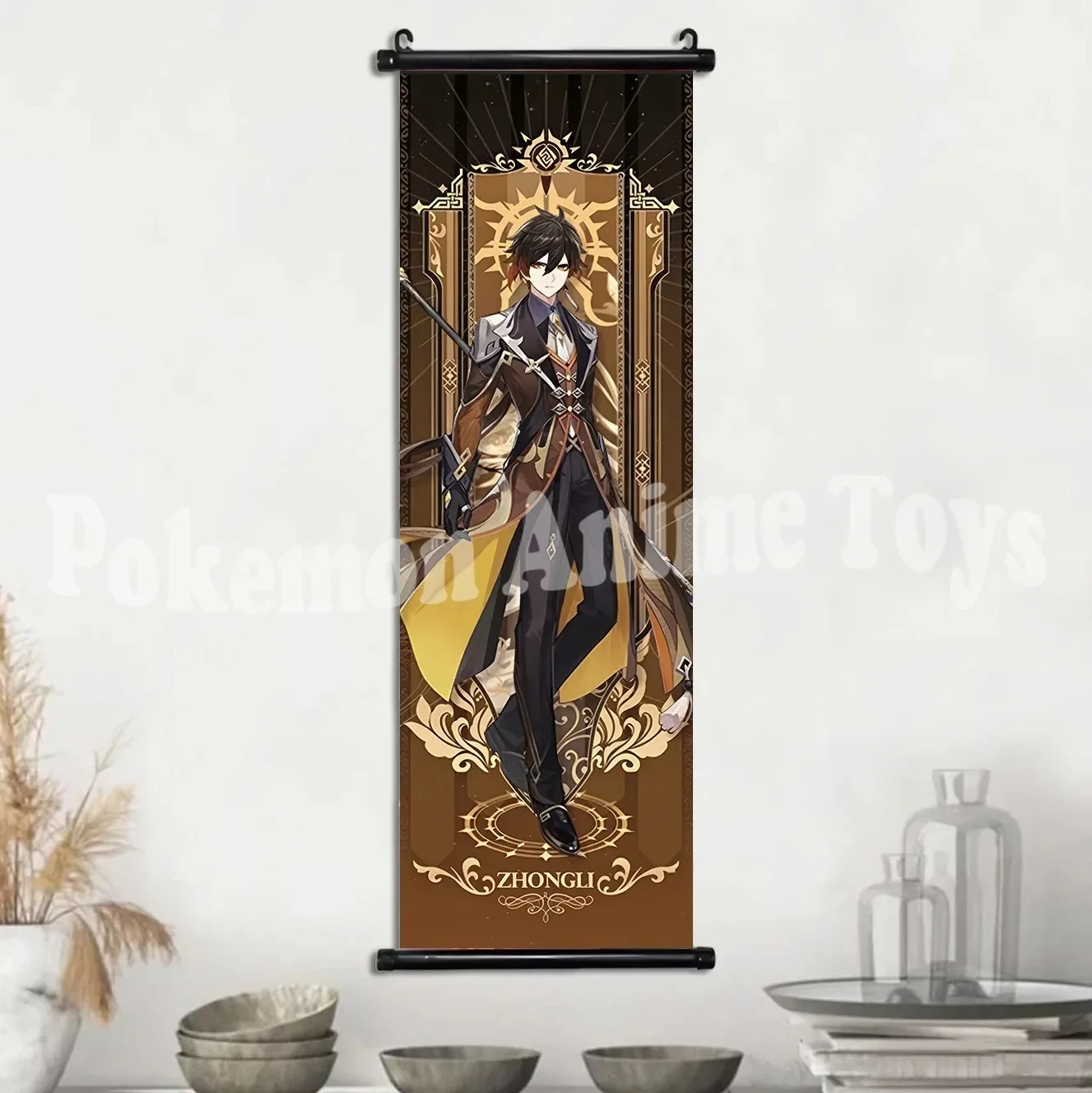 Vibrant Genshin Impact Anime Wall Art Canvas Scroll - Home Decor & Gift