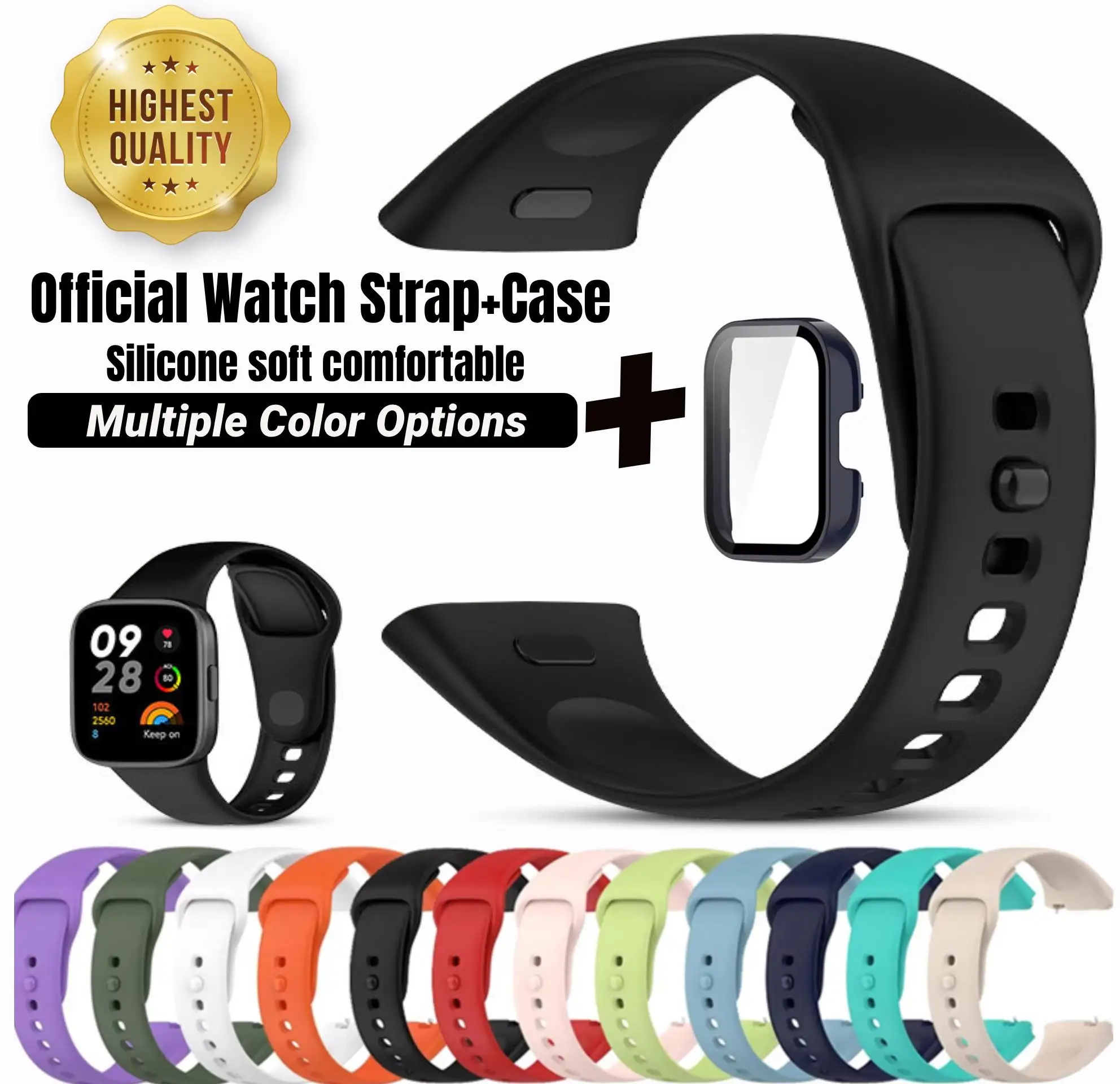 Silicone Strap and Protective Case for Sport Watch Accessories