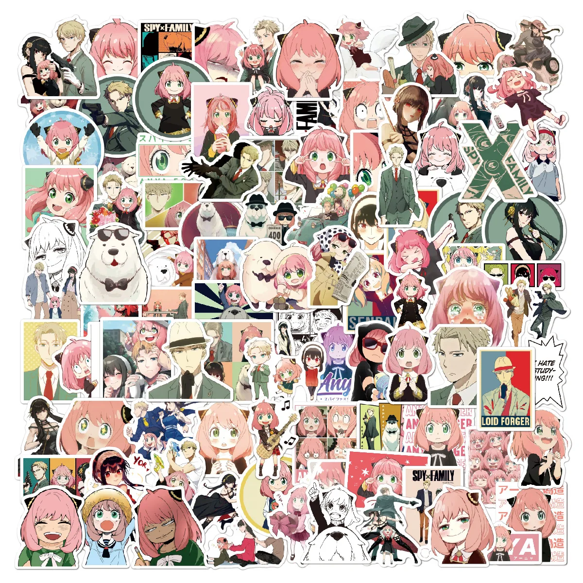 

50/PCS Cute Cartoon SPY×FAMILY Anime Stickers DIY Motorcycle Snowboard Laptop Luggage Cartoon Graffiti Decals Sticker Kids