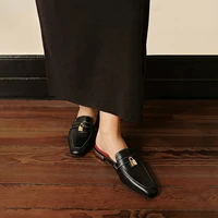 Chaussures Muller pour femmes CHCH 2026, nouvelles chaussures plates pour femmes en cuir de vachette de haute qualité, bout rond 6