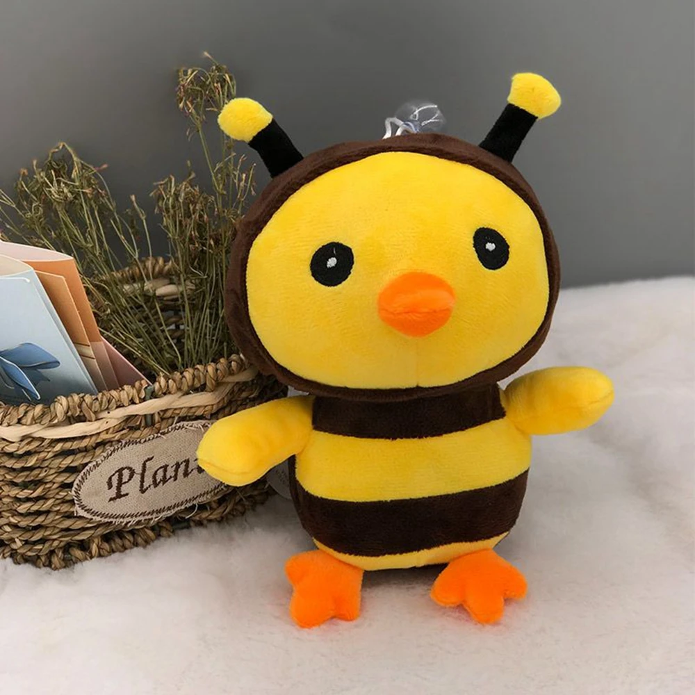 thumbnail image 1 of Peluche de abeja de dibujos animados de 24 cm con ventosa, alas pequeñas, amarillo, suave, para bodas, muñeco a rayas, regalo de cumpleaños para niños, 1 of 5