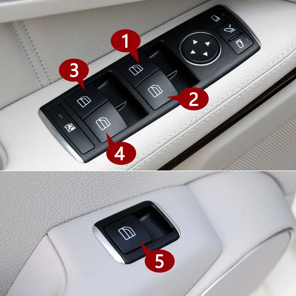 Cover Pulsante Fari In Alluminio Per Mercedes Classe A/B/C/E/GLK/ML - Rivestimento Argento (Tipo A)