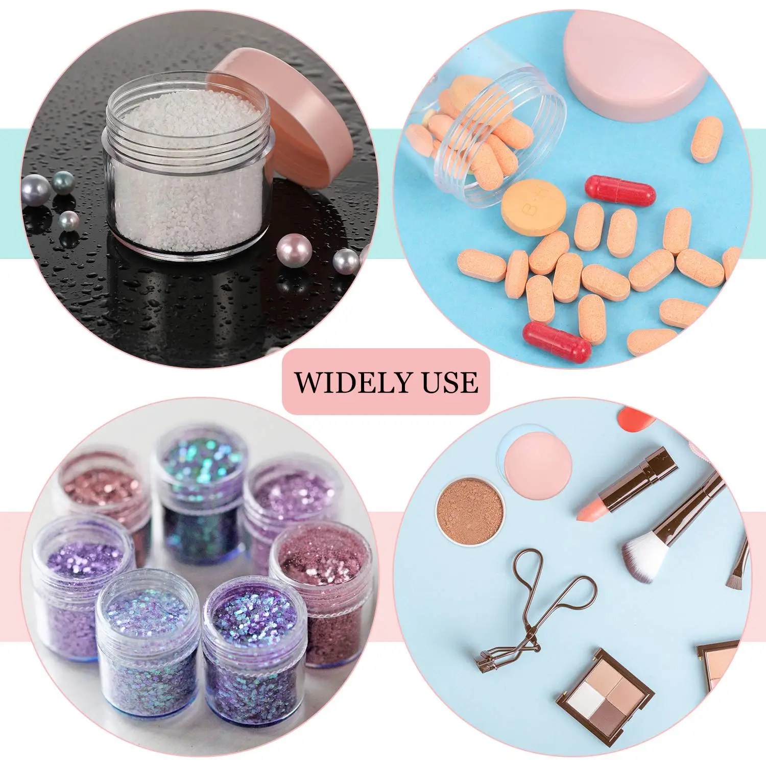 Wholesale Custom Empty Lip Scrub Box With Logo Lip Butter Acrylic 10/20ML Jars For Lip Balm,Makeup,Eye Shadow, Rhinestone 6