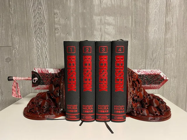 Serre-livres Vintage Berserk - Lot De 2 En Résine Motif Dragon Slayer Rouge - Déco Geek Et Originale