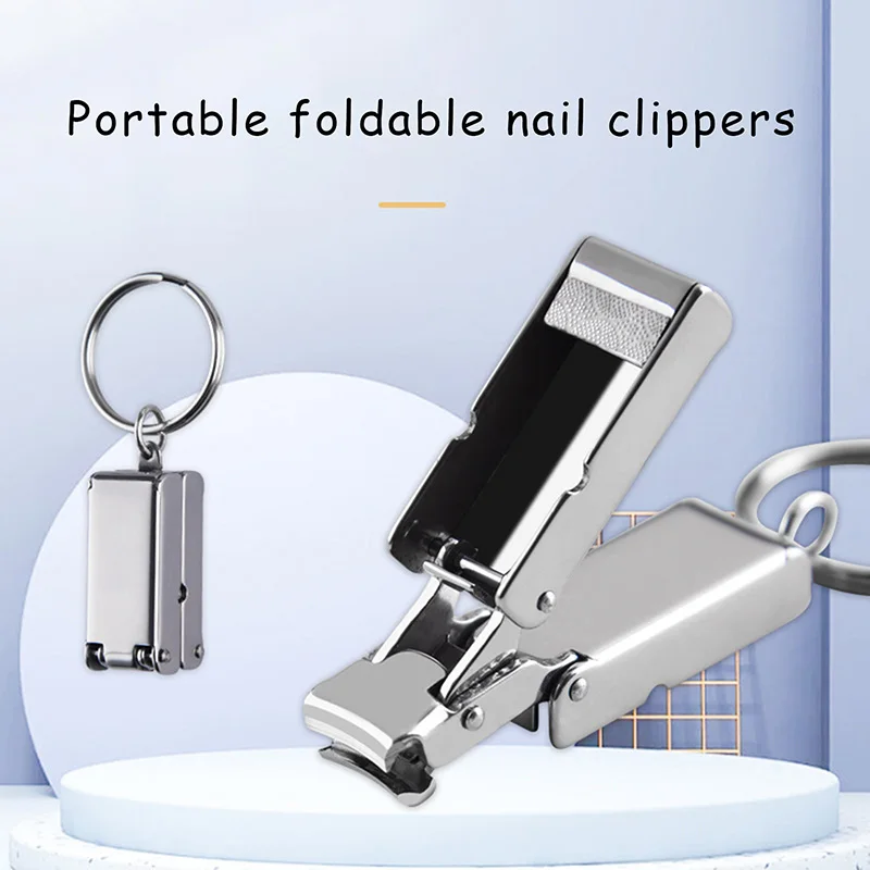 Stainless Steel Mini Folded Nail Clipper With Key Ring Handle Rotary Nail Clipper Accessories And Tools Small Scissors nail scissors set nail clipper set nail care kit manicure pedicure kit manicure nail clipper set manicure sets manicure set nail clippers kit nail clipper nail clippers folding scissors toe nail clipper