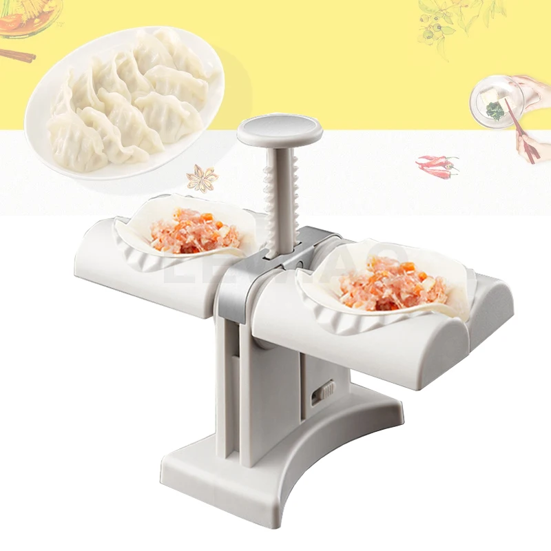 

Automatic Double Head Dumplings Artifact Manual Press Noodle Type Pierogi Machine Mold Gyoza Maker Kitchen Jiaozi Mould