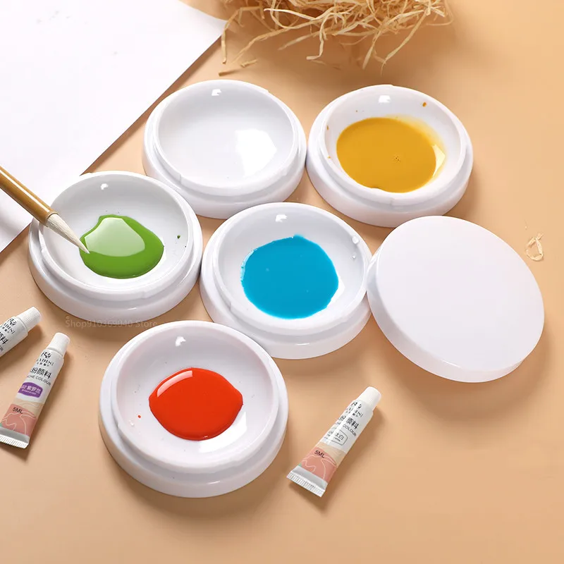 Watercolor Palette Multi-layer Imitation Porcelain Palette with Cover Calligraphy Ink Plate Paint Box Watercolor Painting Art Supplies